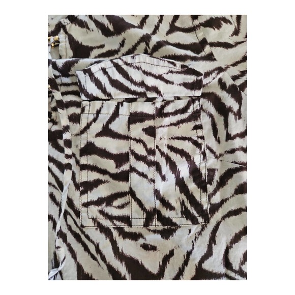 Michael Kors Blouse Medium Women's Long Sleeve Zebra Print Casual Preppy - Picture 5 of 8